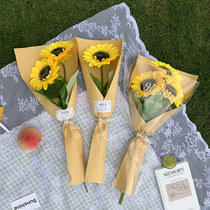 ins sunflower simulation flower fake flower photo prop decoration pendulum piece hand holding flower dry flower tulip flower bouquet of flowers