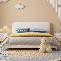 Nordic bed bed boy light luxury modern simple leather bed small apartment solid wood girl princess bed custom