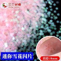 Mini-artificial white plastic emulation Christmas snowflake cloth view styling Photograph Props Small Pink Glittery