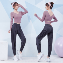 Fitness suit women autumn and winter high-end running professional tights fashion sexy yoga suit quick-drying sports suit