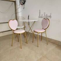Nail chair Nordic love chair home backrest ins Wind Net red heart shaped light luxury manicure Princess dressing stool