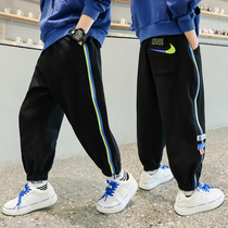Boy fried street pants 2021 new childrens fashion spring and autumn sports pants boy handsome Korean casual trousers