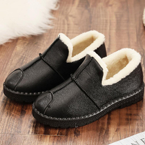 Winter plus velvet cotton shoes women thick warm Bean shoes students new mother leather boots warm casual fashion outside wear