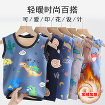 Childrens vest plus velvet thickened baby girl warm inside wear new autumn and winter base boy child vest outside wear