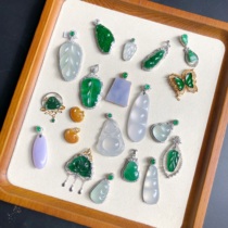 Fujia Jade small pendant high-end inlaid 18K female ice seed Ruyi bean leaves gourd Buddha pendant