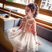 Korean version of Girls small fragrant wind dress 2021 autumn new foreign style girl dress dress children fashionable two-piece set