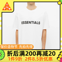 FOG FEAR OF GOD ESSENTIALS NEW CHEST LETTER SLOGAN OVERLAY HIGH STREET SHORT-SLEEVED T-SHIRT