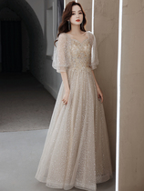 Large size fat mm evening dress belly thin banquet long temperament fat sister plus fat dress dress women 200kg summer