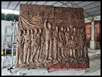 Custom sandstone glass fiber reinforced plastic anti-copper relief mural red culture anti-copper sculpture fire party building anti-copper relief