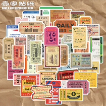 Retro plane ticket ticket root graffiti commemorative sticker laptop ipad sticker waterproof phone case sticker