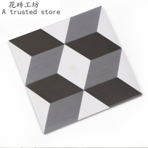 Black and white geometric lines flower tiles 300 Nordic white brick Plaid tiles kitchen floor tiles toilet wall tiles tiles