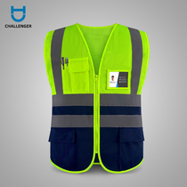  Reflective vest vest safety clothing Traffic car fluorescent clothes night yellow vest construction jacket breathable mesh