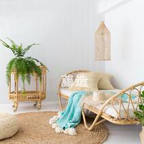 Bed and breakfast Japanese bed rattan woven rattan art bed Rattan chair Sofa bed Bedroom rattan sofa bed Hotel Inn Childrens bed furniture