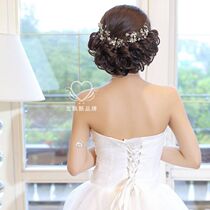 Bride wedding styling double-layer hair wig female Caterpillar wig natural fluffy dress shape Korean version
