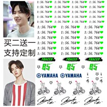 Wang Yibo Signature Tattoo Stickers Digital Moto 85 face stickers 1:56 764 custom waterproof durable face stickers DIY