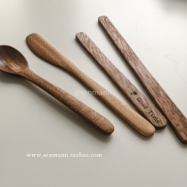 Japanese solid wood yogurt spoon jam butter knife honey juice spoon coffee mixing spoon mixing stick