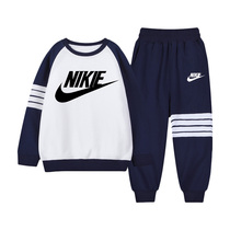 Nike Ton Boy Sweater Suit CUHK Boy Children Spring Autumn Pure Cotton Casual Loose Motion Girl Two Sets