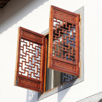 Dongyang wood carving antique doors and windows Chinese-style partition entrance screen hollow solid wood lattice carved windows flower window customization