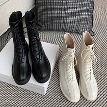 Strap Joker British Wind locomotive autumn and winter handsome short boots plus size 40 Martin boots 41 flat sole womens shoes 43 flat heels 42