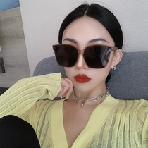 Big square frame Frosted Brown polarized sunglasses for men and women couples glasses tide 2021 net Red big face round face sun glasses