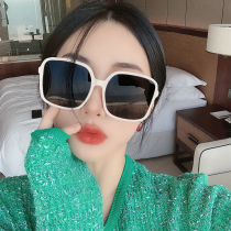 Korean version of the square milky white polarized sunglasses womens fashion simple round face glasses street shot face small sunglasses