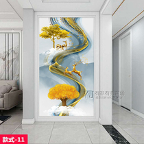 Modern minimalist art glass partition transmitted screen abstract living room decorated bedroom entry to the door of the masonry frosted double side