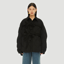 Uoyaa Uya 2021 Winter new fun disc buckle quilted cotton bow strap shirt down jacket