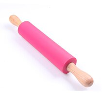 Kitchen silicone rolling pin solid wood handle large roller type non-stick small dumpling skin rushing stick stick stick stick stick