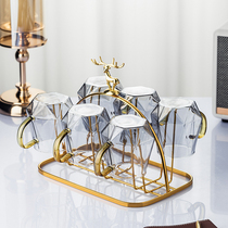Light luxury cup holder drain household living room Cup storage rack creative glass water Cup shelf upside down European style