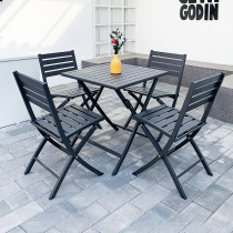 Net celebrity outdoor folding chair aluminum alloy leisure garden balcony dining coffee milk tea shop portable table and chair combination