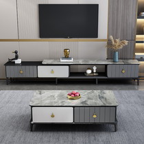 Rock plate tea table TV cabinet Composition minimalist modern light extravaganza Living room Home Small family type lockers 2021 New