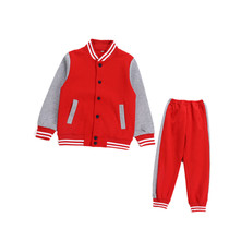 Primary school uniform set spring and autumn winter dress childrens red baseball uniform sports class uniform kindergarten Garden suit two sets