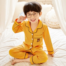Childrens pajamas boys spring and autumn cotton long sleeve Autumn Autumn suit boys big Children Baby home clothes