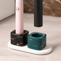 Electric toothbrush base toothpaste electric rack containing upscale sketch golden marble tattox washing toothbrush holder