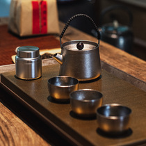 Naturehike Naturehike Wild style Titanium tea set Pure Titanium Small Teacup Outdoor Tea maker Titanium Teapot Titanium Water Cup