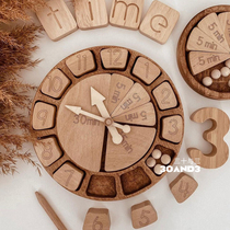 Wooden clock Fraction multiple number calculation board Childrens educational toys Mathematics enlightenment early education teaching aids Kindergarten