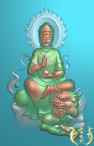 Guanyin Manshu Bodhisattva Riding Lion Guanyins Finely Carved Figuryu Sculpture