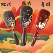 Tan Carpenter High-end Red Sandalwood Carp Leap Luming Qingyu Hair Care Air Cushion Comb Sandalwood Business Gifts for Elders