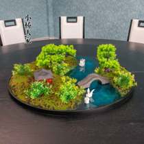 New Chinese turntable middle Lyndhurst hotel large round table decorative ornaments Table flowers round miniature landscape table setting table