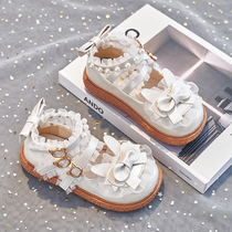 Girls Little Leather Shoes Princess Shoes 2023 Spring New Soft Soft Soft Soft Sound Children Yangtze Spring and Autumn Lolita Shoes