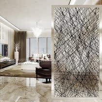 New art glass partition living room entrance background wall deep carving process 3D three-dimensional health abstract provisions