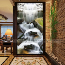 Art glass entrance aisle background wall screen partition organic tempered carved glass background wall running water to make money