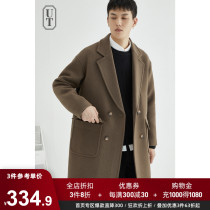 Double-breasted wool coat mens medium long non-cashmere casual autumn and winter thick trench coat top woolen coat