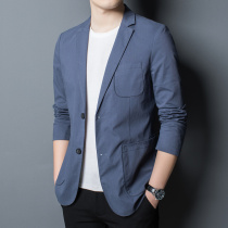 Linen suit men Spring and Autumn thin casual clothes business casual jacket slim suit trend single West mens shirt