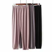 Middle-aged womens pants summer fat mom summer nine-point bundle pants thin large size mom ice silk slacks fat