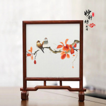 Suzhou embroidery double-sided hand embroidery table screen ornaments Silk home decoration paintings Suzhou characteristics Ming and Qing Classical Chinese style