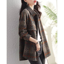 Foreign trade original single Italian womens clothing single outside single clearance export retro lapel temperament long sleeve shirt womens coat