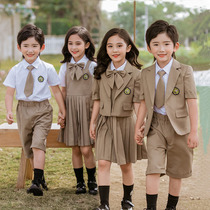 British College style short-sleeved suit School uniform Primary school suit Summer suit Childrens class suit Performance suit Kindergarten garden suit