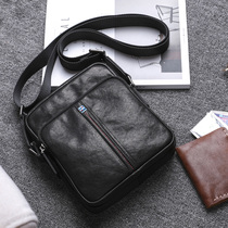 Fashion men leather shoulder bag 2021 new small backpack head layer cowhide casual shoulder bag mens simple cross bag