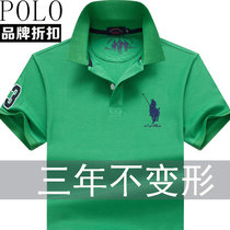 Mens short-sleeved t-shirt Mens summer tide brand large size lapel loose half-sleeve T-shirt new mens brand polo shirt